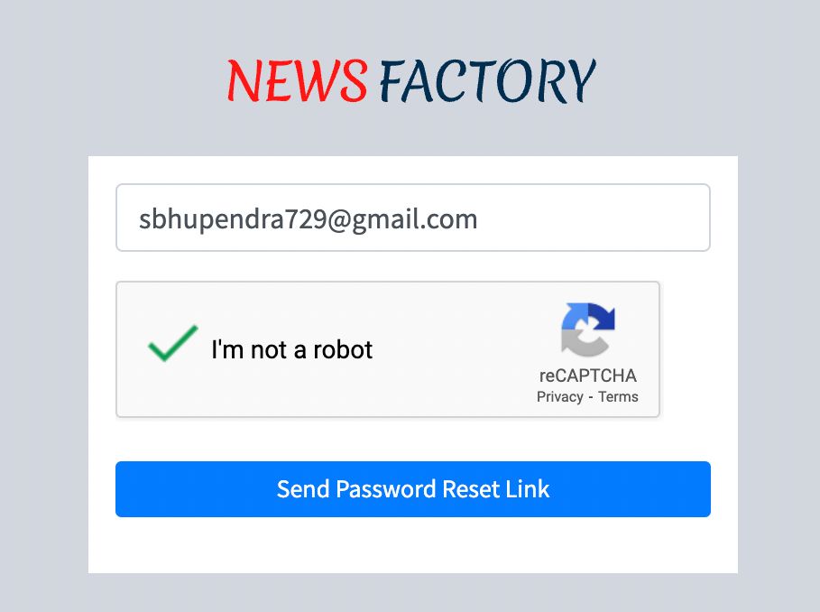 email address in password reset